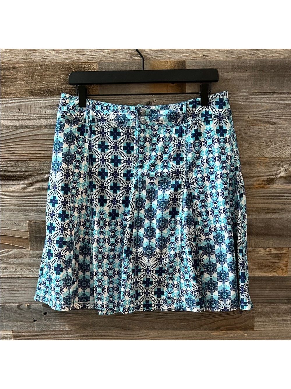 Athleta Blue and White and Purple Mixed Geometric Print Athletic Golf Skort 8 - Picture 1 of 9